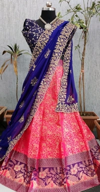 ABHISARIKA VOGUISH  Embroidered  Banarsi Women Lehenga - Free Size, Semi Stitched, Pack of1
